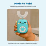 Original photograph of a hand holding the turquoise Ocean Friends EasyBrush.
