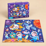 Solar System (100 pieces) puzzle with its matching carry box on a warm beige background