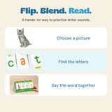 Flip. Blend. Read.. A hands-on way to practise letter sounds.
