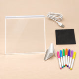 TibaToes™ GlowScribble Light-Up Drawing Board shown in a warm beige studio with realistic depth.