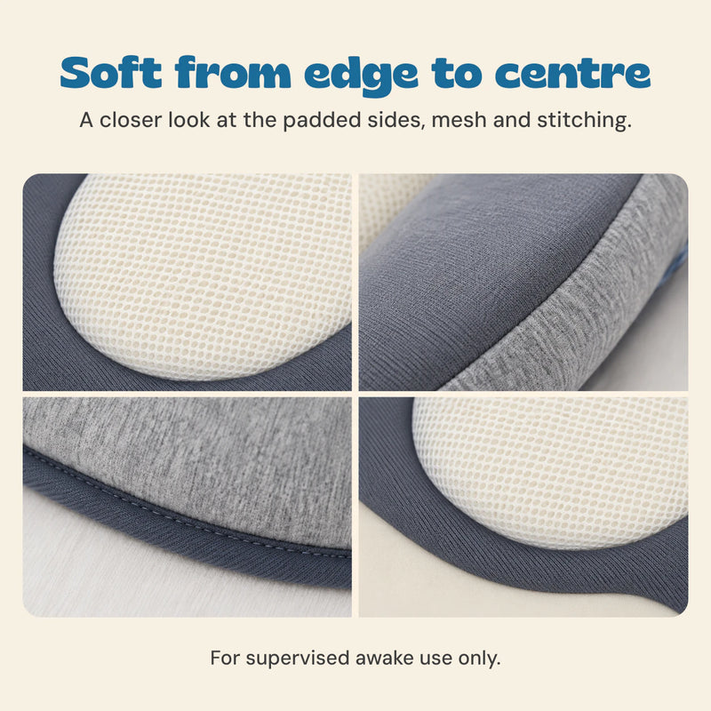 Soft from edge to centre. A closer look at the padded sides, mesh and stitching.
