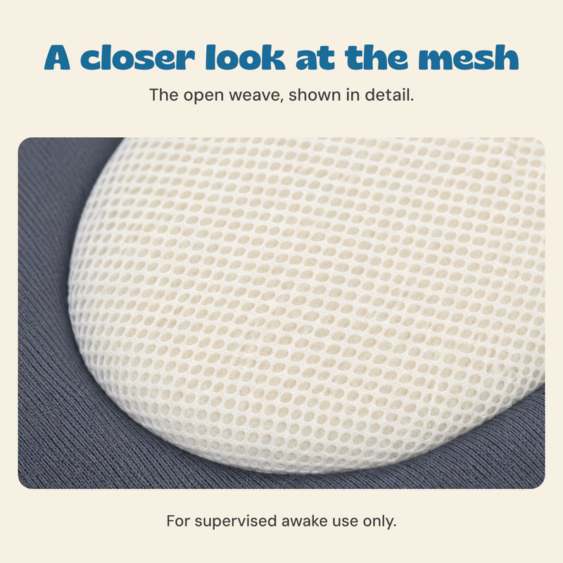 A closer look at the mesh. The open weave, shown in detail.