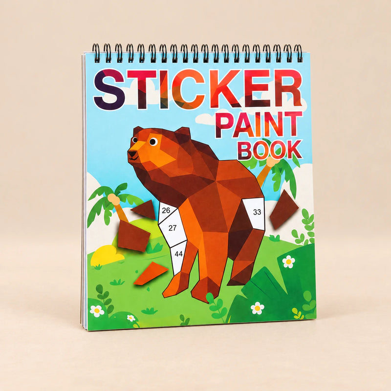 Animal StickerPaint number art book with its original bear artwork.