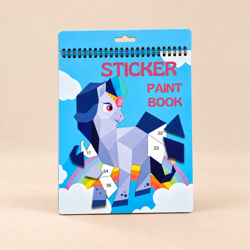 Unicorn StickerPaint number art book, individual option.