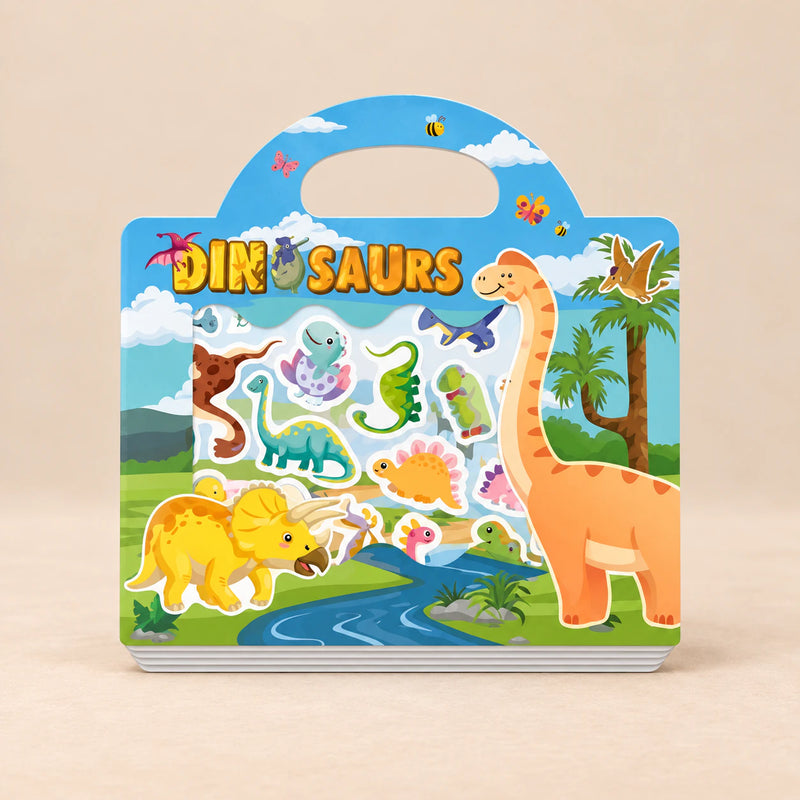 Dinosaur CarryScene reusable sticker book, individual theme option.
