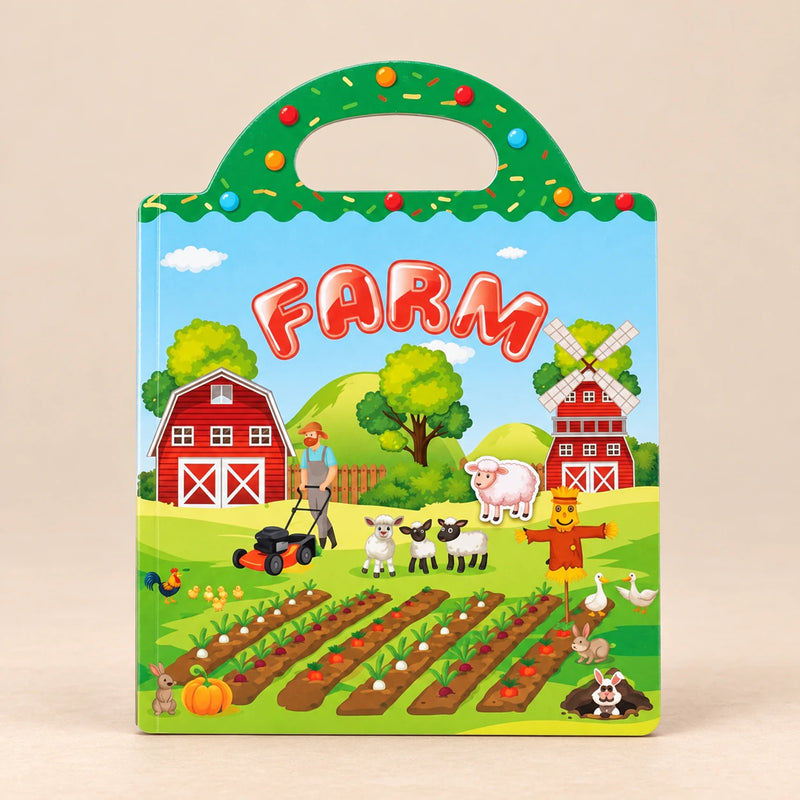 Farm CarryScene reusable sticker book, individual theme option.