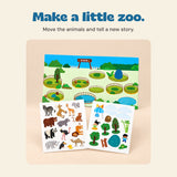 Zoo scene and matching animal and scenery sticker sheets.
