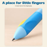 EasyHold Guided Writing Pencil. A place for little fingers. A closer look at the shaped grip.