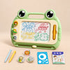 DoodleFrog Magnetic Drawing Board. Clean product photograph on a warm beige studio surface.
