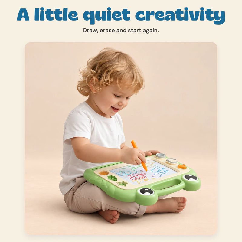DoodleFrog Magnetic Drawing Board. A little quiet creativity. Draw, erase and start again.