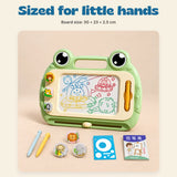 DoodleFrog Magnetic Drawing Board. Sized for little hands. Board size: 30 × 23 × 2.5 cm