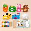 Woodland Stitch & Sew Craft Kit. Forest Friends Sewing Set. Clean product photograph on a warm beige studio surface.