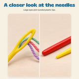 Woodland Stitch & Sew Craft Kit. A closer look at the needles. Large eyes and rounded plastic tips.