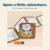 Circus Friends water doodle book opened to its fold-out drawing pages.
