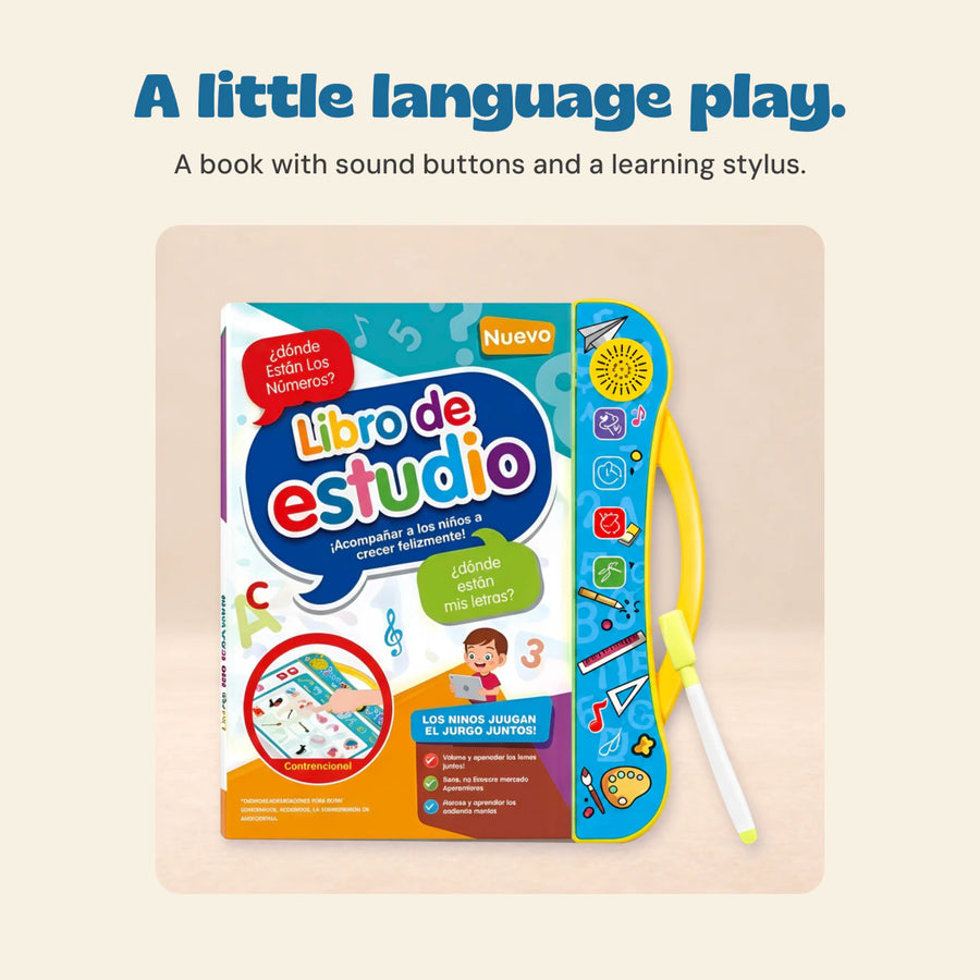 A little language play. A book with sound buttons and a learning stylus.