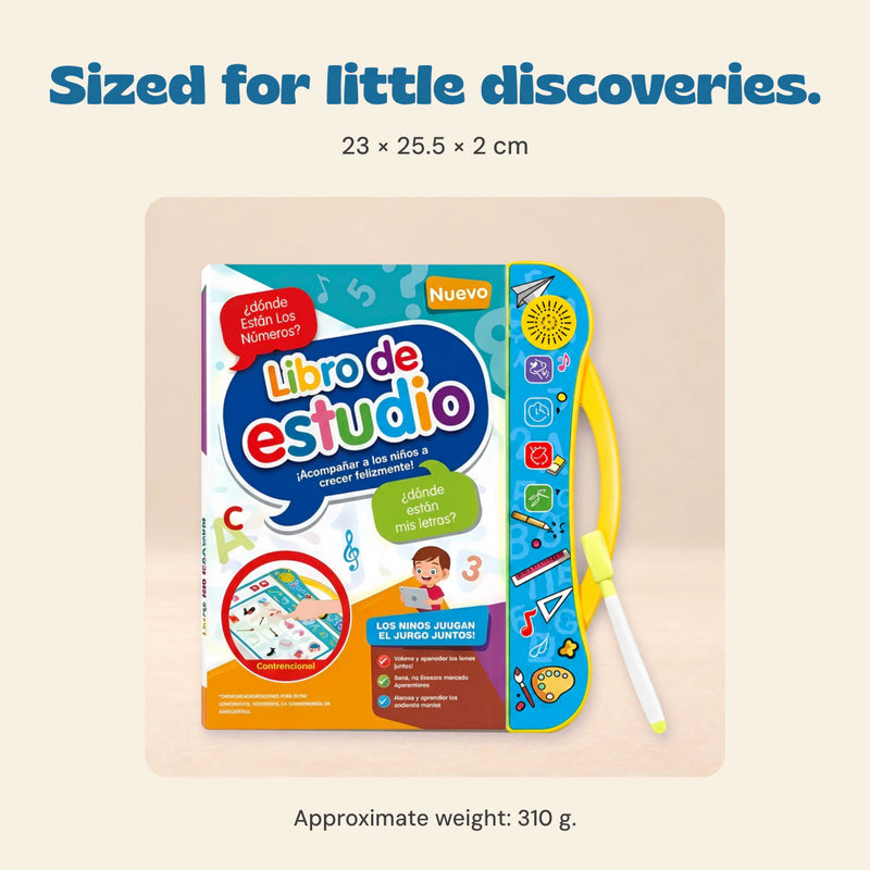 Sized for little discoveries. 23 × 25.5 × 2 cm