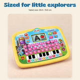 Spanish SmartStart Learning Tablet. Sized for little explorers. Tablet size: 29.8 × 19.8 cm