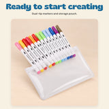 RainbowBrush Dual-Tip Marker Set. Ready to start creating. Dual-tip markers and storage pouch.