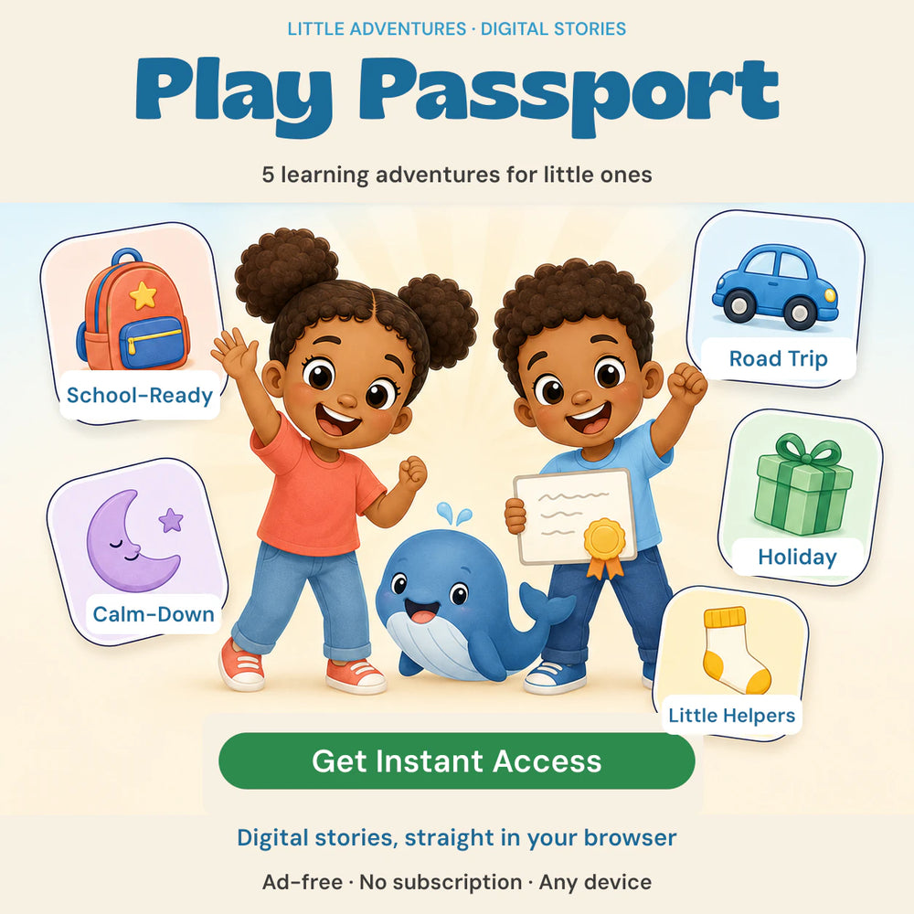 Mila & Kai's Play Passport, digital story adventures, with the original characters and artwork preserved. Gallery image 1.
