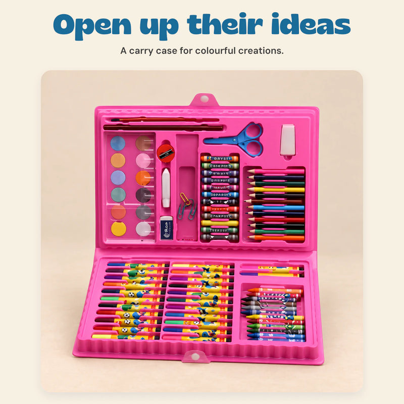 MegaArtist 86-Piece Creative Art Set. Open up their ideas. A carry case for colourful creations.