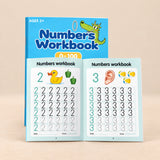 NumberQuest Tracing Workbook. Numbers 0–100 Practice Book. Clean product photograph on a warm beige studio surface.