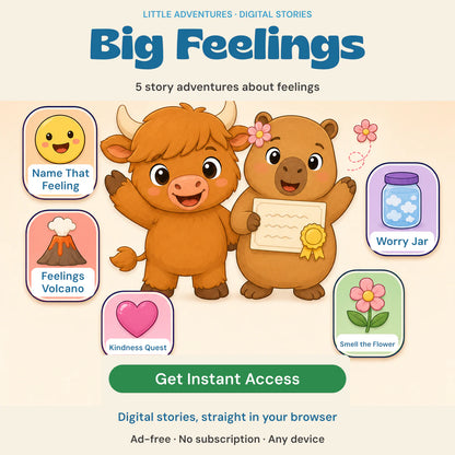Ravi & Posy's Big Feelings, digital story adventures, with the original characters and artwork preserved. Gallery image 1.