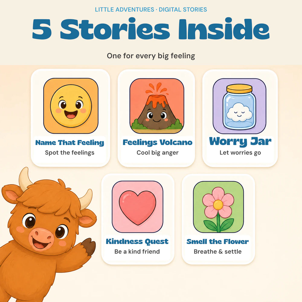 Ravi & Posy's Big Feelings, digital story adventures, with the original characters and artwork preserved. Gallery image 2.