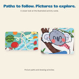 TibaToes™ Pen Control Busy Book. A closer look at the original activity book and printed pages.