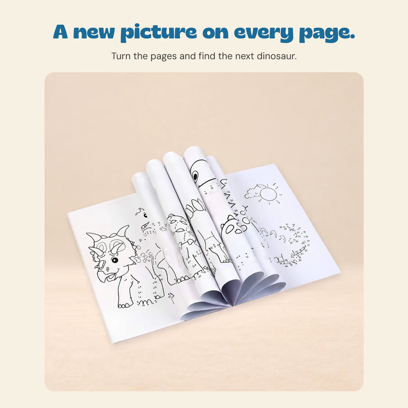 TibaToes™ Dot & Draw Activity Book. A closer look at the original activity book and printed pages.