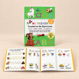 Spanish ABC Writing Workbook. Clean product photograph on a warm beige studio surface.