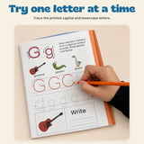 Spanish ABC Writing Workbook. Try one letter at a time. Trace the printed capital and lowercase letters.