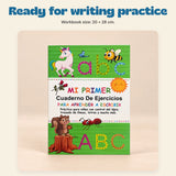 Spanish ABC Writing Workbook. Ready for writing practice. Workbook size: 20 × 28 cm.