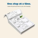 One step at a time. Follow the pictures and try your own drawing.