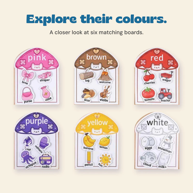 Explore their colours. A closer look at six matching boards.