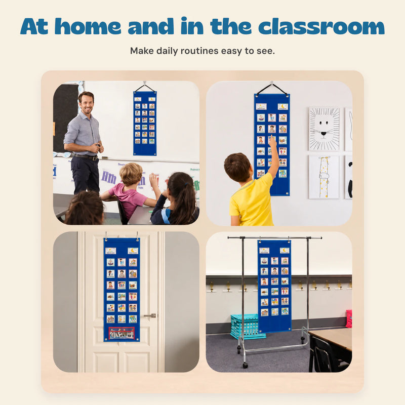 Daily Routine Visual Chart. At home and in the classroom. Make daily routines easy to see.