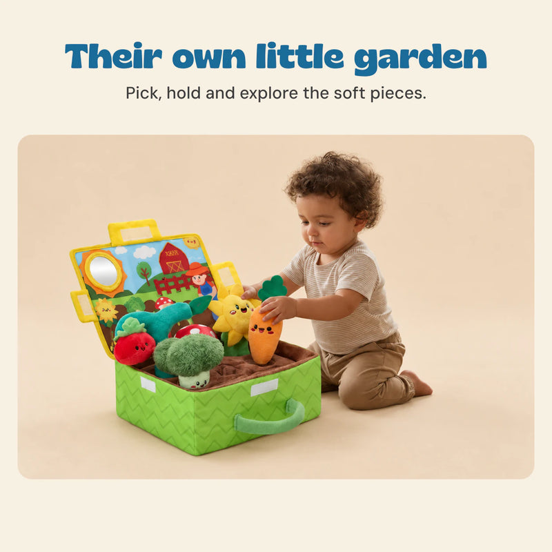 Their own little garden. Pick, hold and explore the soft pieces.