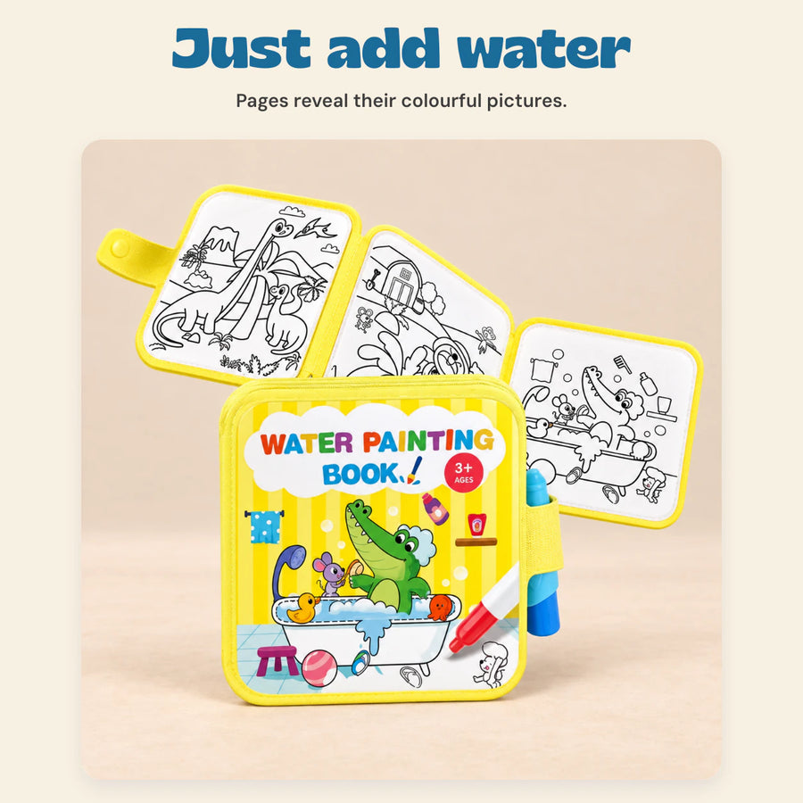 Reusable Water Painting Book. Just add water. Pages reveal their colourful pictures.