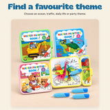 Reusable Water Painting Book. Find a favourite theme. Choose an ocean, traffic, daily life or party theme.