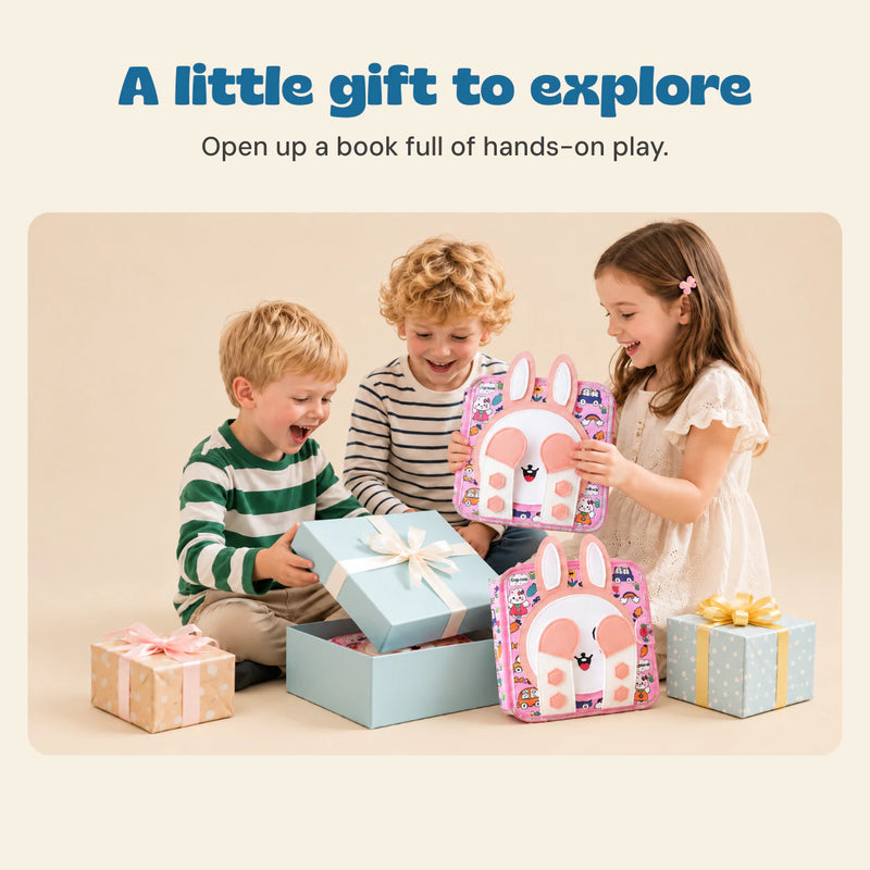 A little gift to explore. Open up a book full of hands-on play.