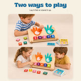 Wooden Finger Math Counting Board. Two ways to play. Lay it flat or stand it up.