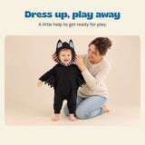 Dress up, play away. A little help to get ready for play.