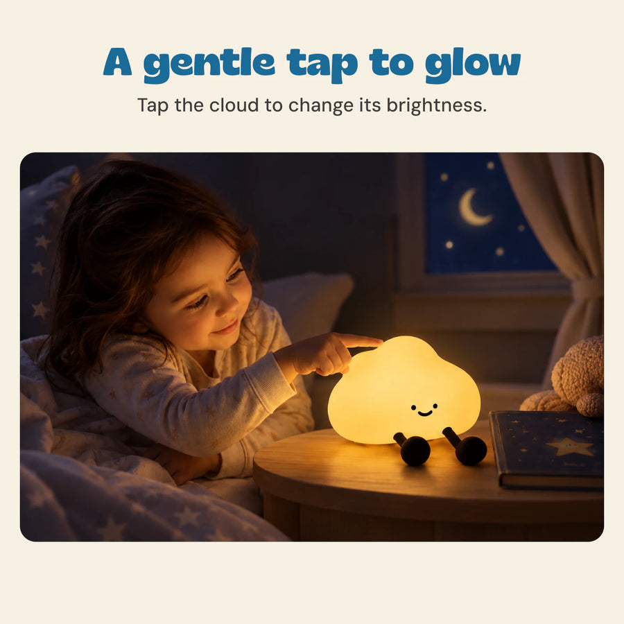 A gentle tap to glow. Tap the cloud to change its brightness.