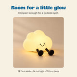 Room for a little glow. Compact enough for a bedside spot.