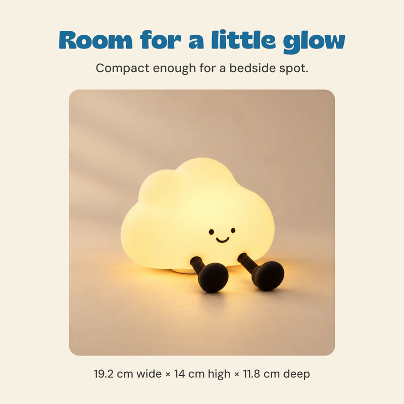 Room for a little glow. Compact enough for a bedside spot.