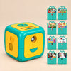 StoryCube Bedtime Projector. Clean product photograph on a warm beige studio surface.