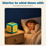 StoryCube Bedtime Projector. Stories to wind down with. Listen together during quiet moments.