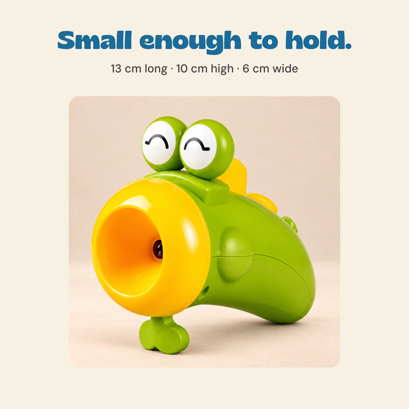 Small enough to hold. 13 cm long · 10 cm high · 6 cm wide