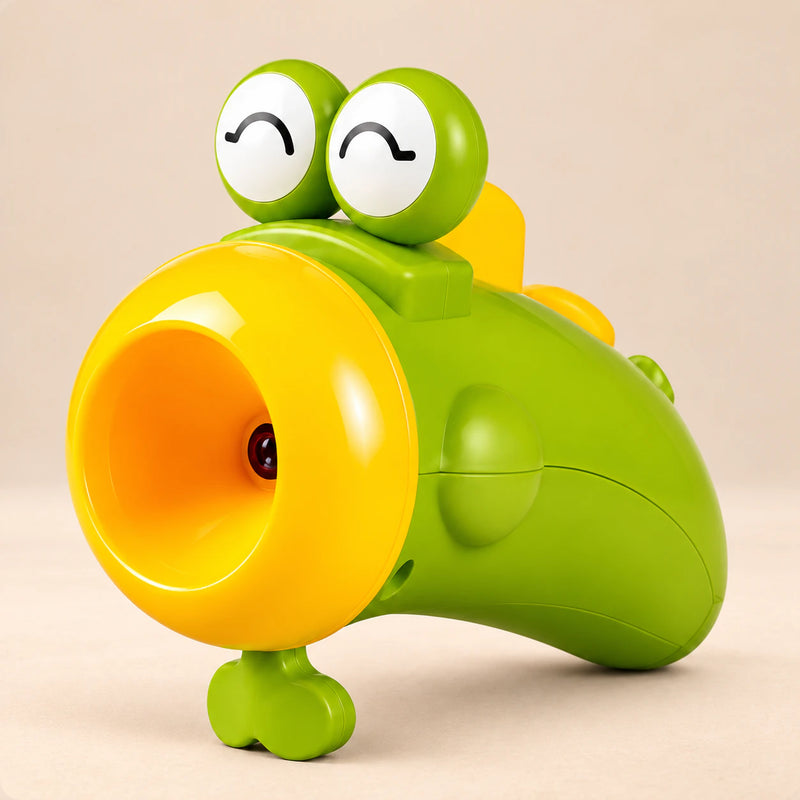 TibaToes™ Dino Story Projection Flashlight shown in a warm beige studio with realistic depth.