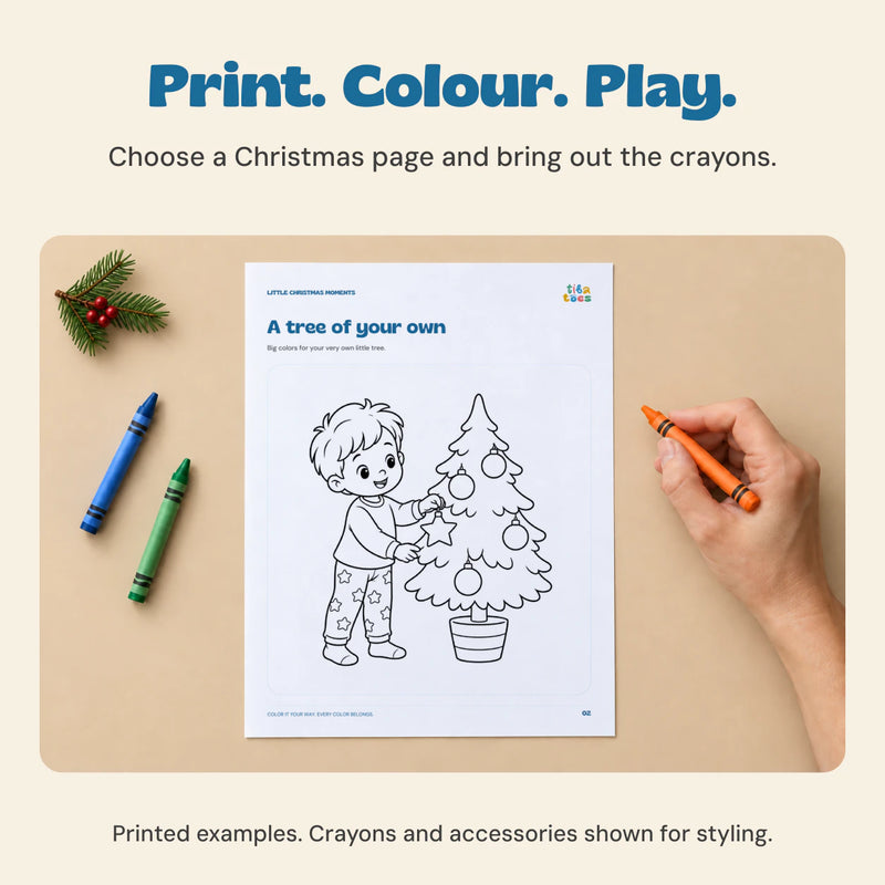 Print. Colour. Play.. Choose a Christmas page and bring out the crayons.
