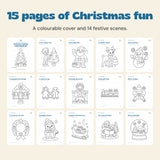 15 pages of Christmas fun. A colourable cover and 14 festive scenes.